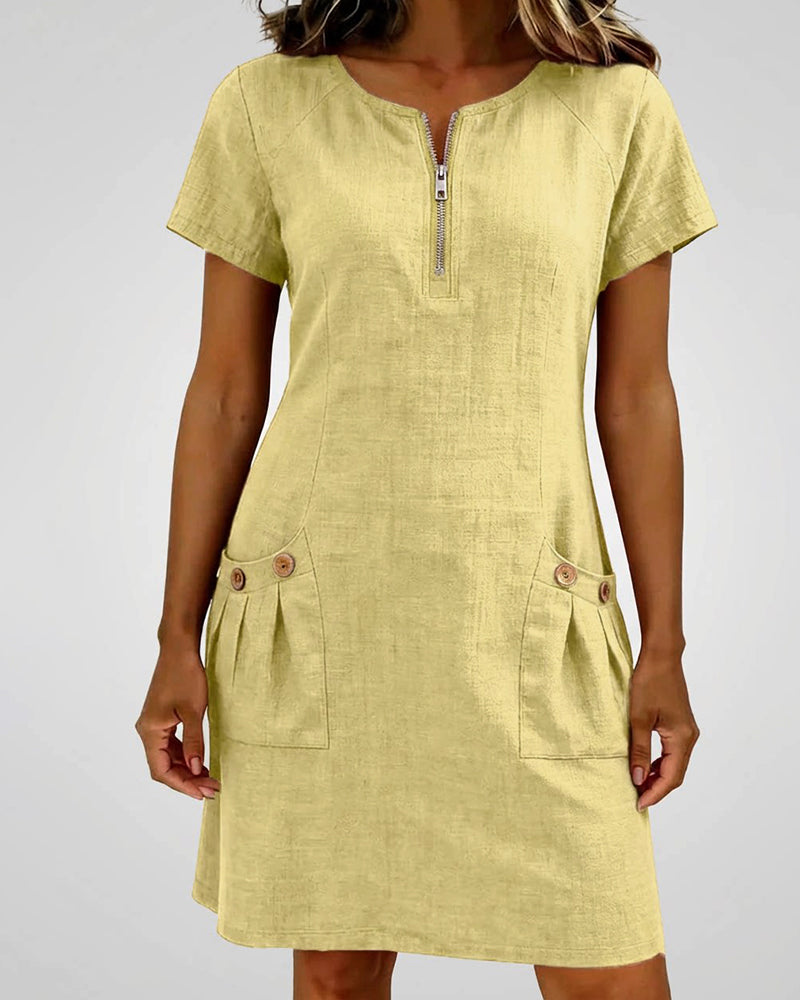 Vestido de algodón con cremallera