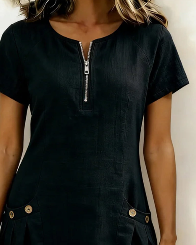 Vestido de algodón con cremallera