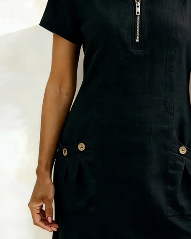 Vestido de algodón con cremallera