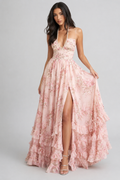 Vestido largo con estampado floral vintage