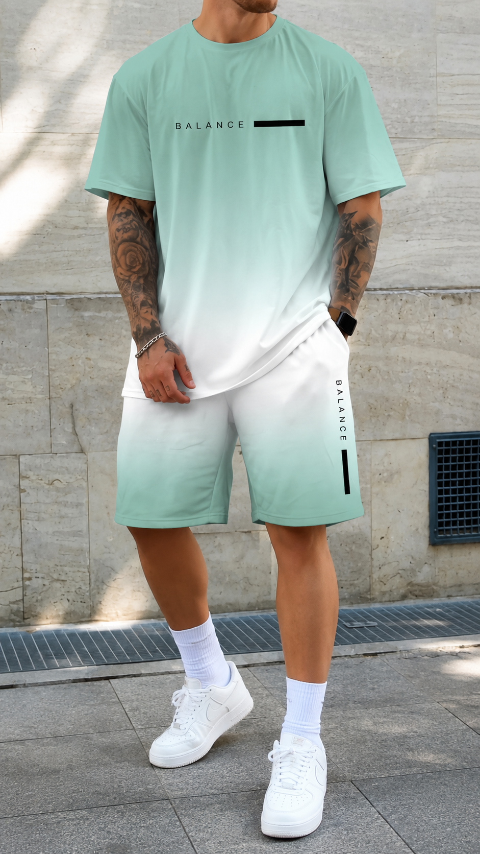 Conjunto de verano con efecto degradado