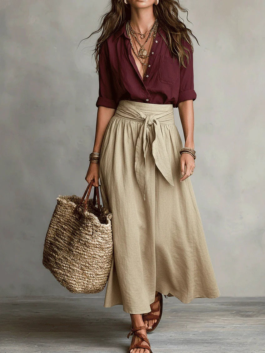 Conjunto de dos piezas con top y falda