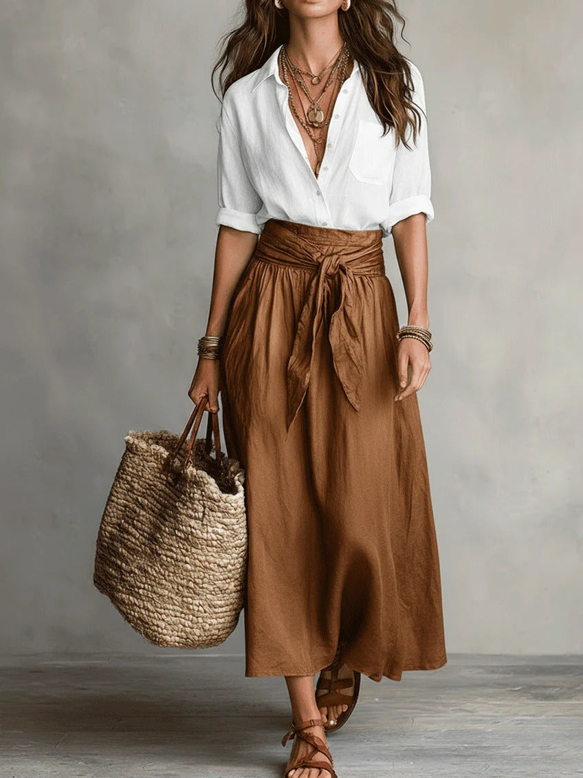 Conjunto de dos piezas con top y falda