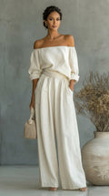 Conjunto con efecto de lino