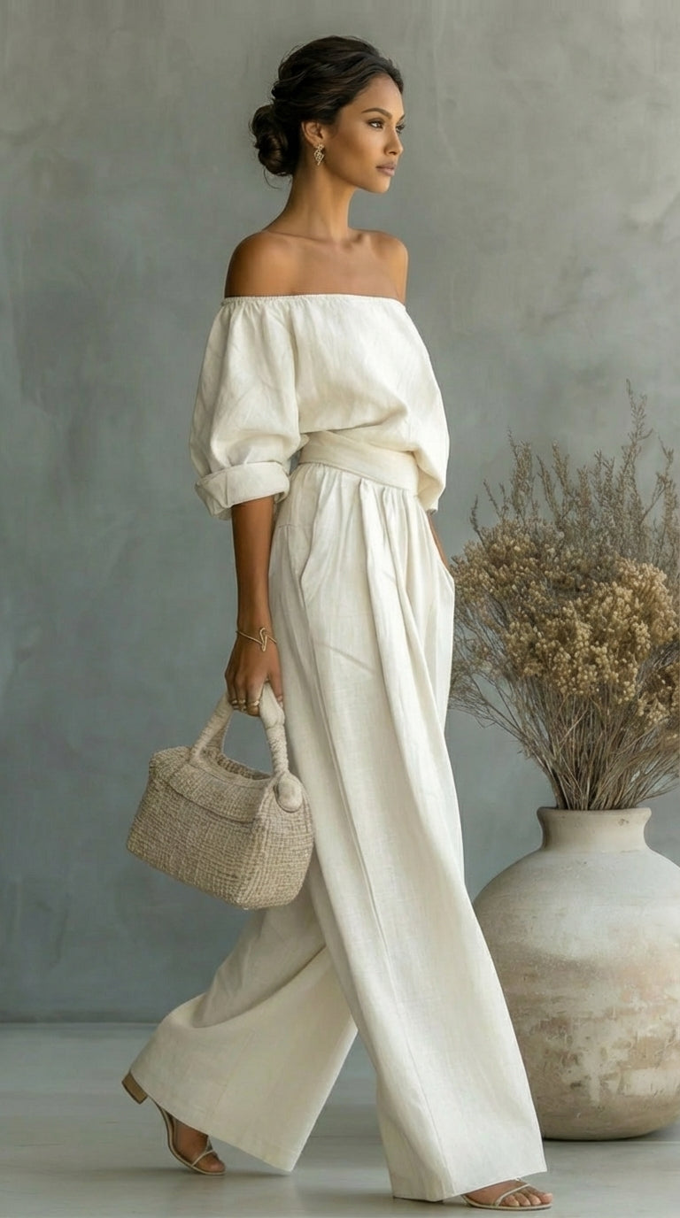Conjunto con efecto de lino