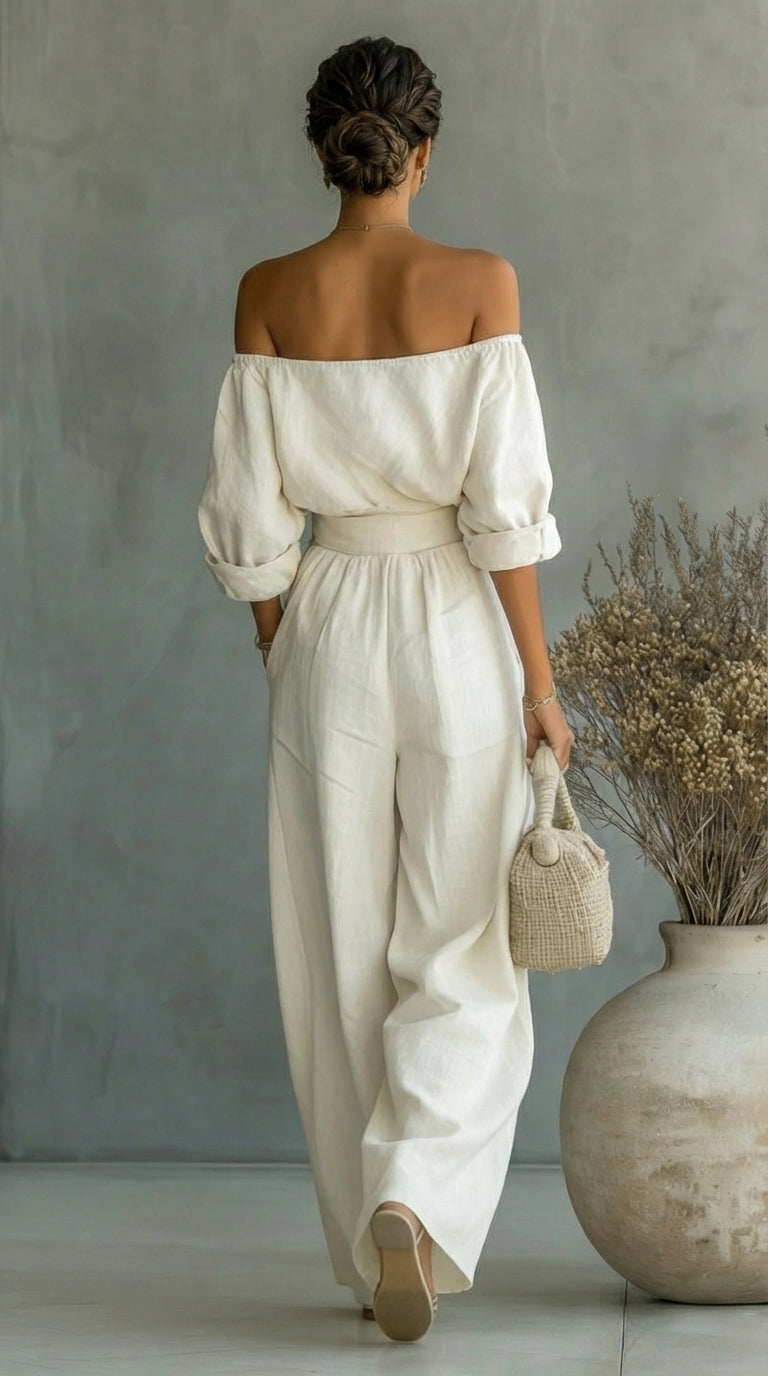 Conjunto con efecto de lino