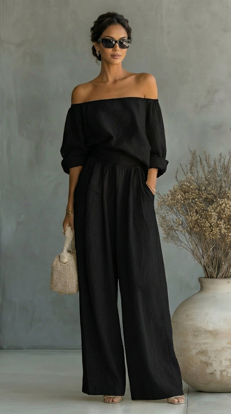 Conjunto con efecto de lino