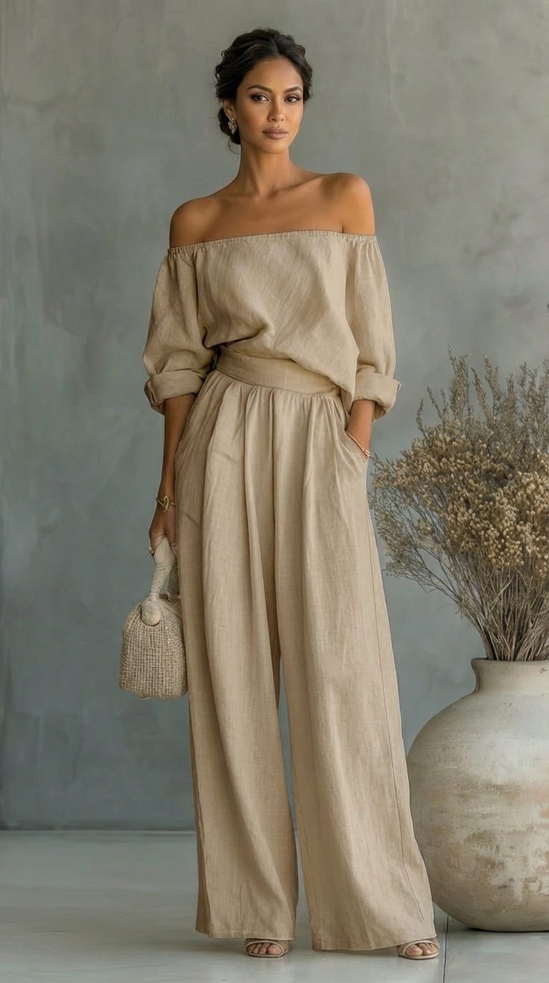 Conjunto con efecto de lino