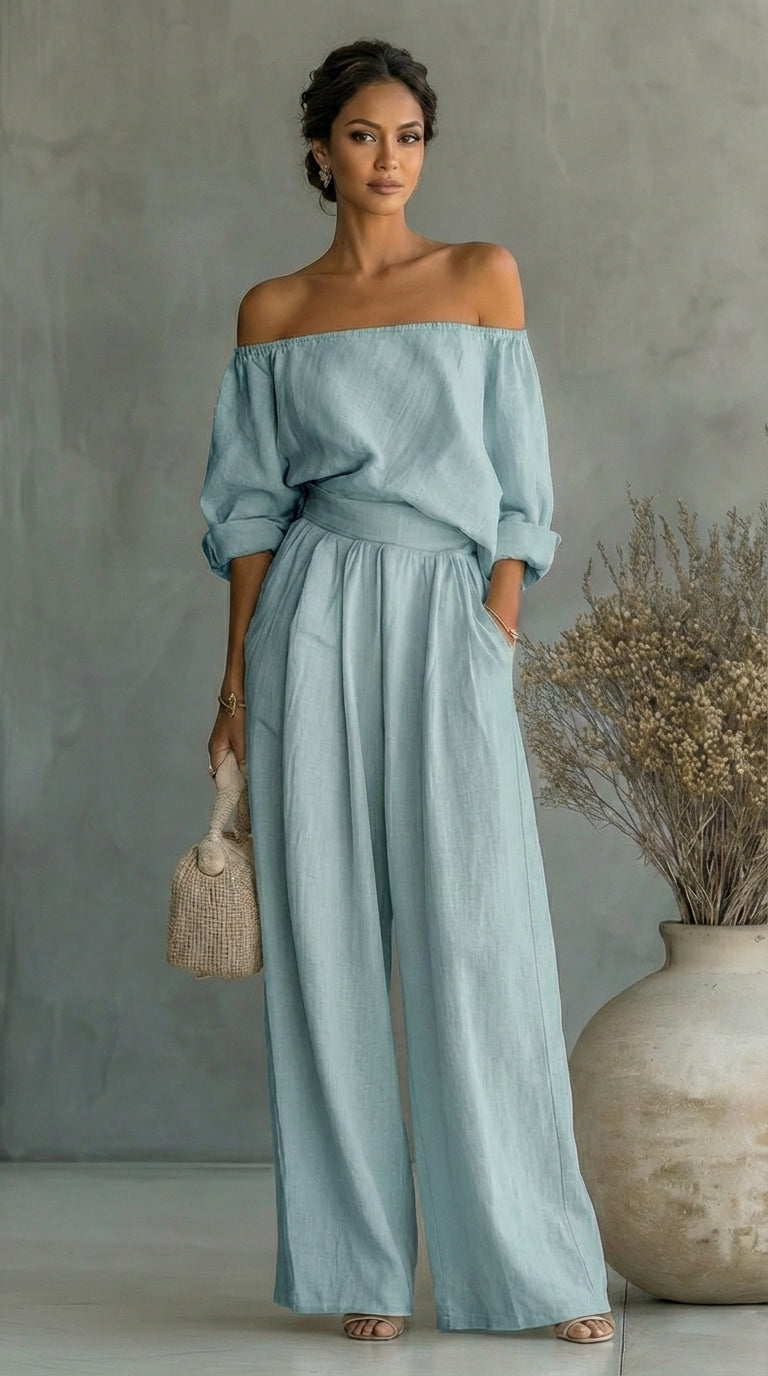 Conjunto con efecto de lino