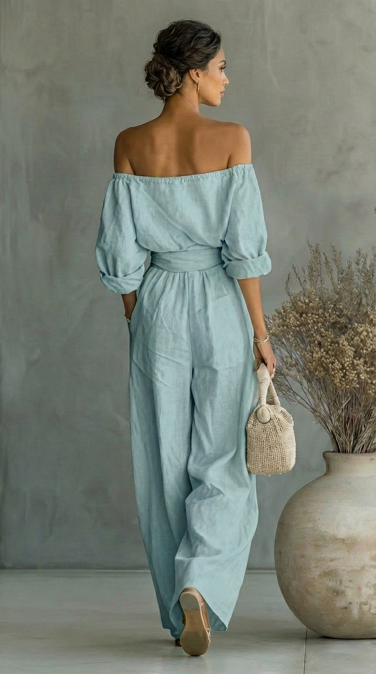 Conjunto con efecto de lino