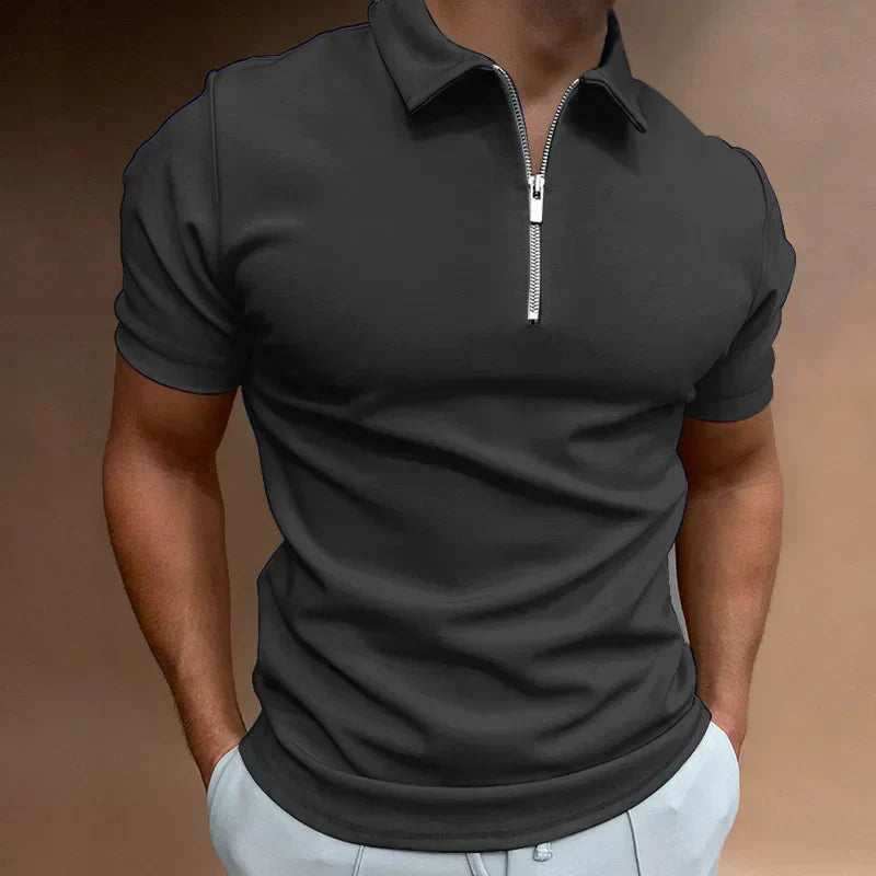 Polo clásico con cremallera