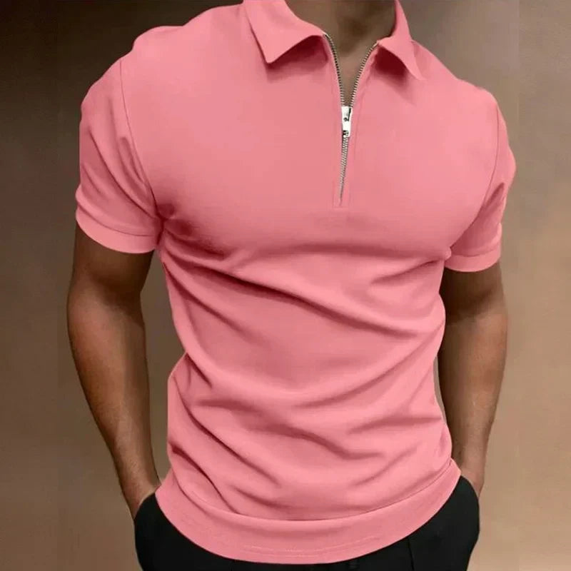 Polo clásico con cremallera