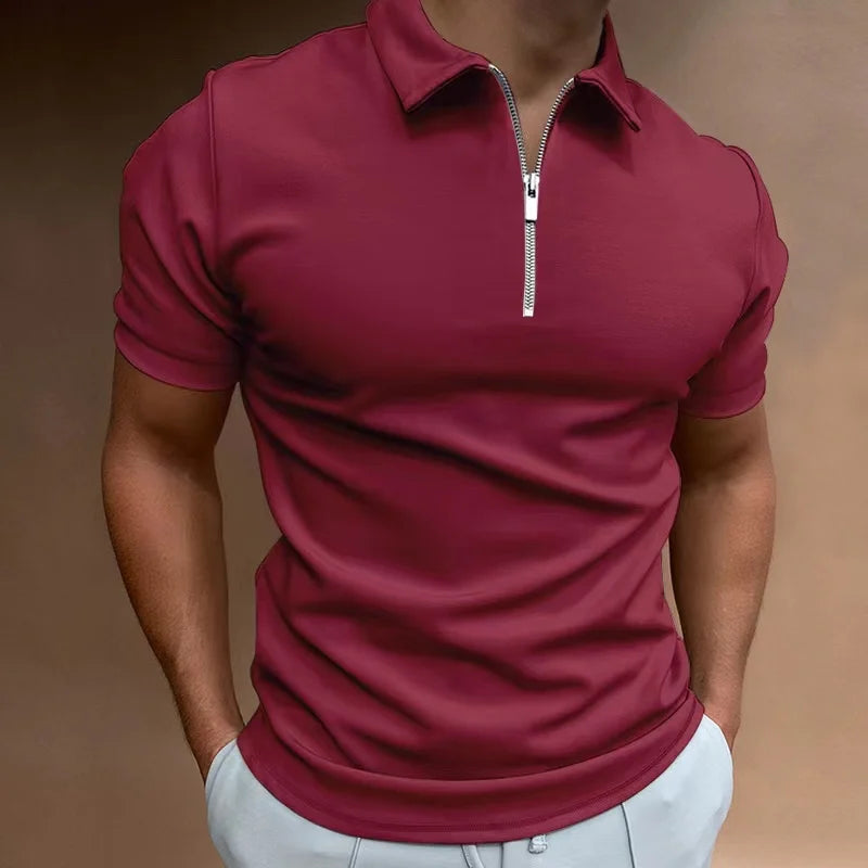 Polo clásico con cremallera