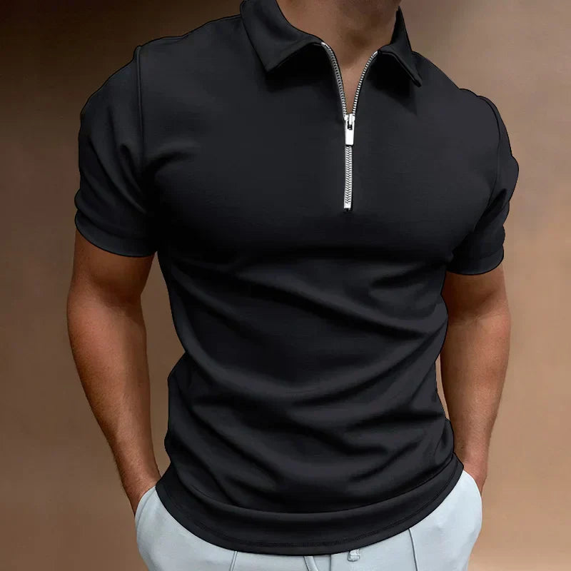Polo clásico con cremallera
