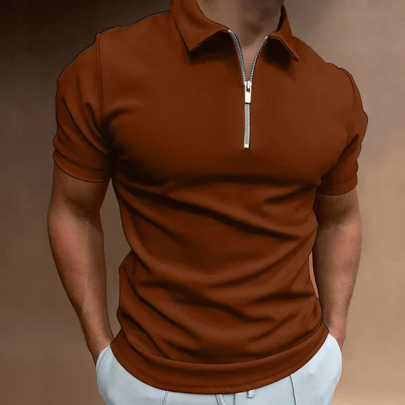 Polo clásico con cremallera