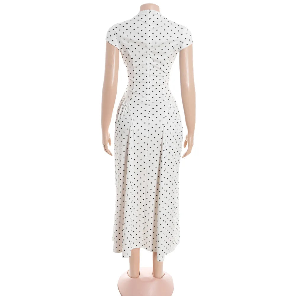 Vestido largo vintage de lunares