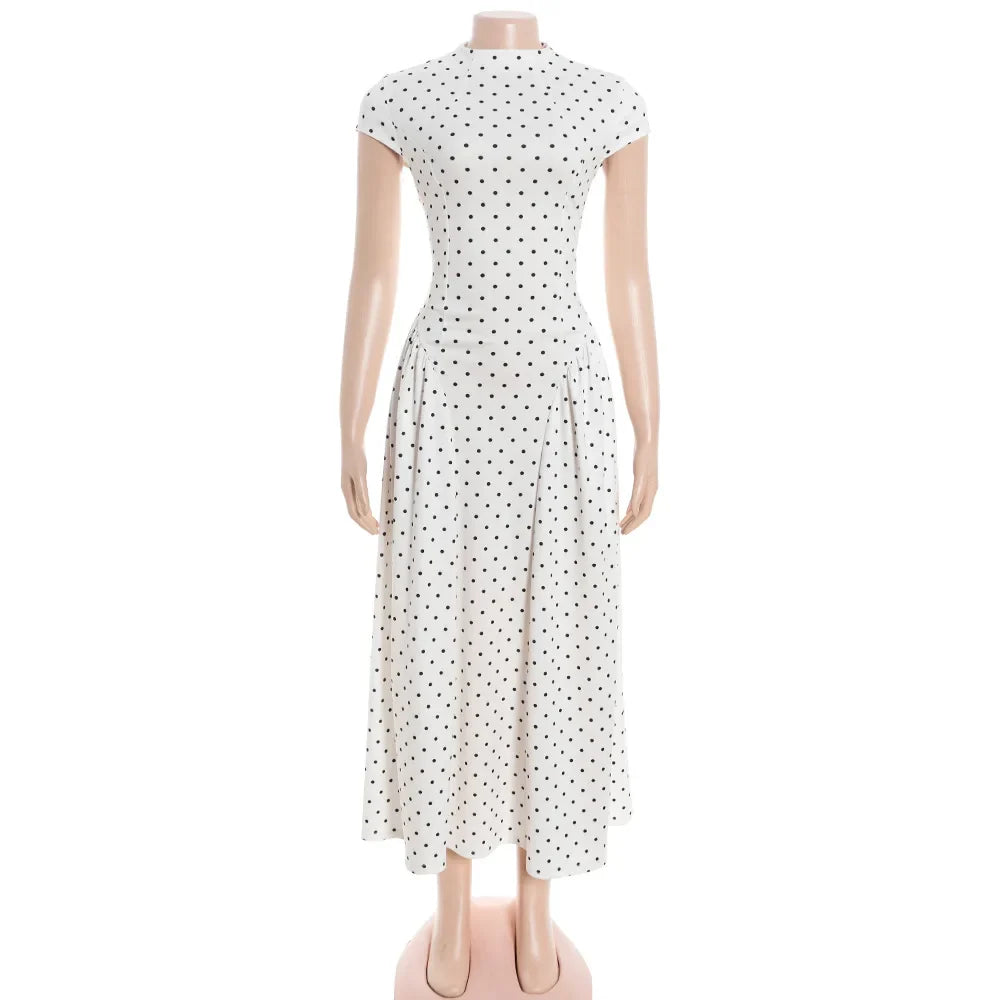 Vestido largo vintage de lunares