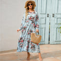 Vestido largo de gasa con estampado floral bohemio