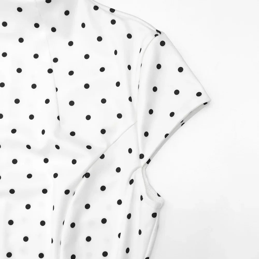 Vestido largo vintage de lunares