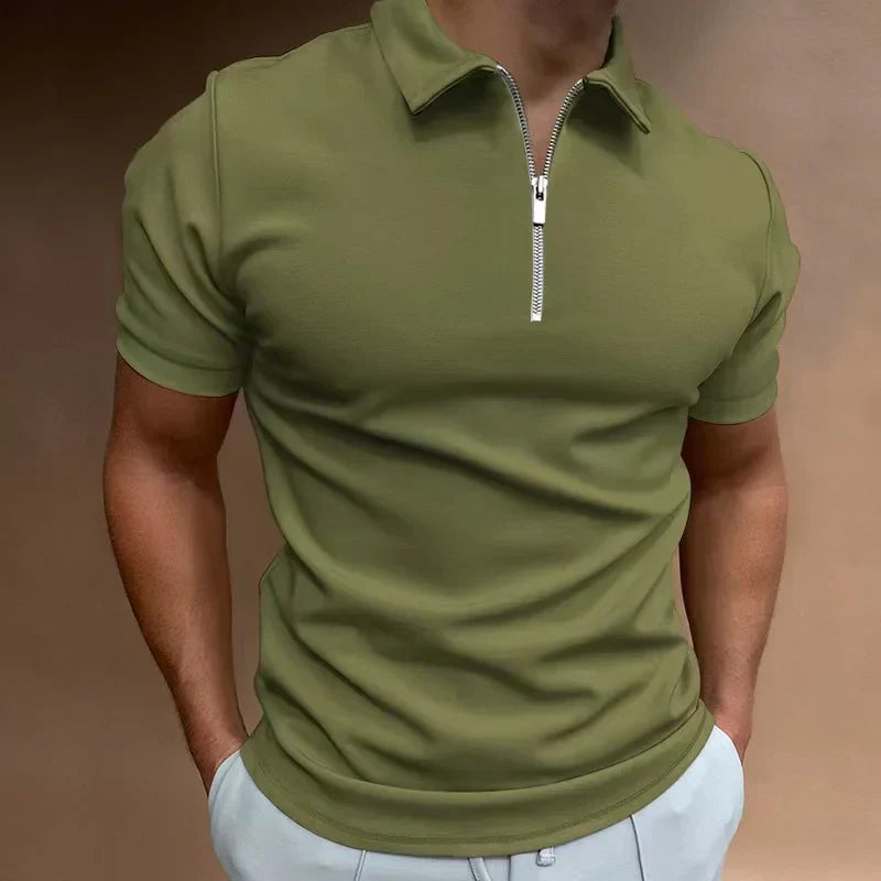 Polo clásico con cremallera