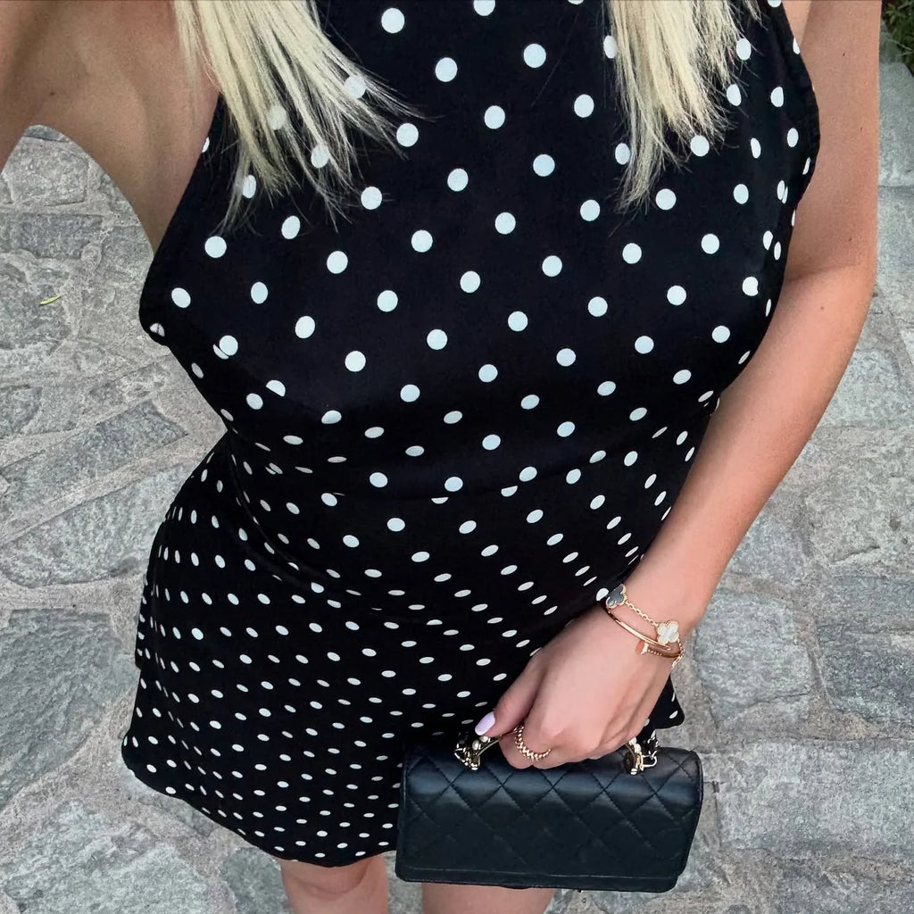 Vestido halter de lunares de Valerie
