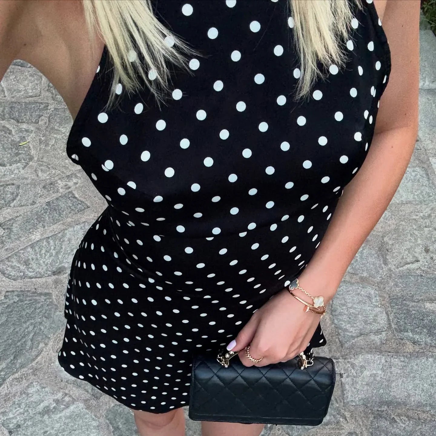 Vestido halter de lunares de Valerie