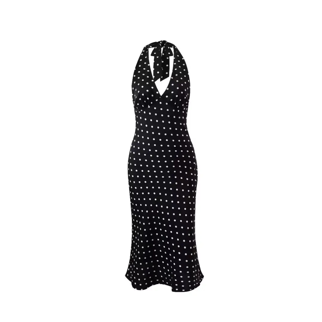 Vestido halter de lunares «Élodie»