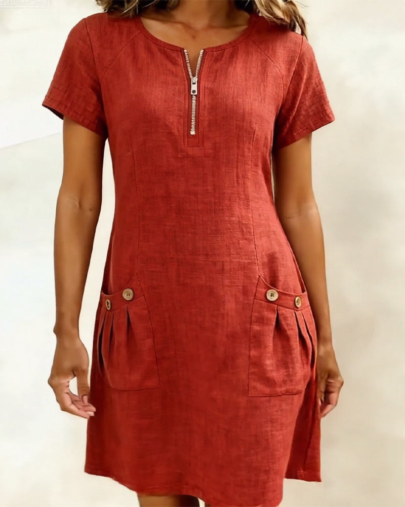 Vestido de algodón con cremallera