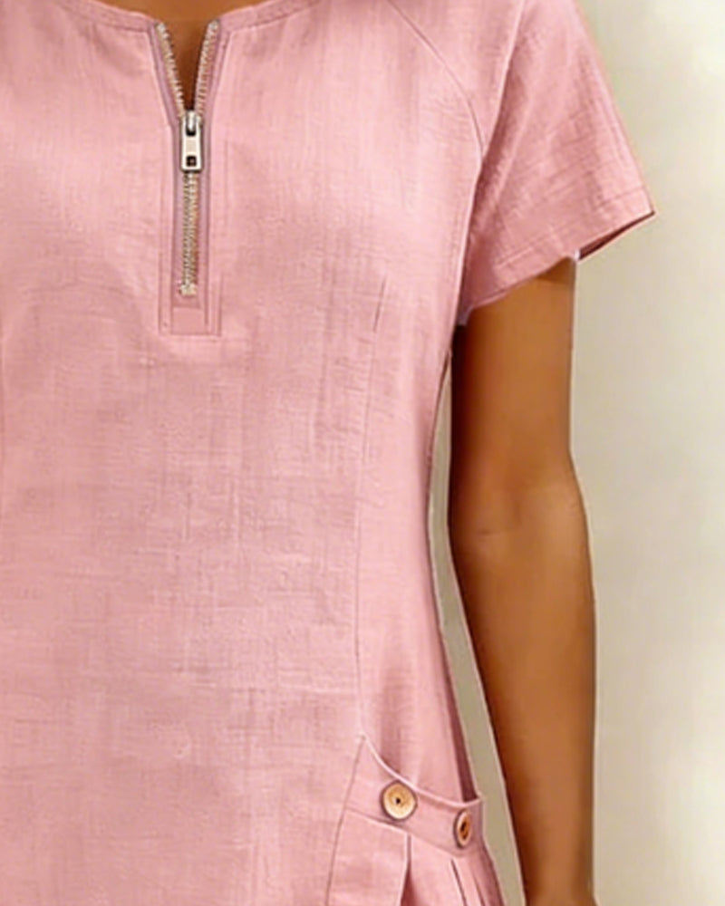 Vestido de algodón con cremallera