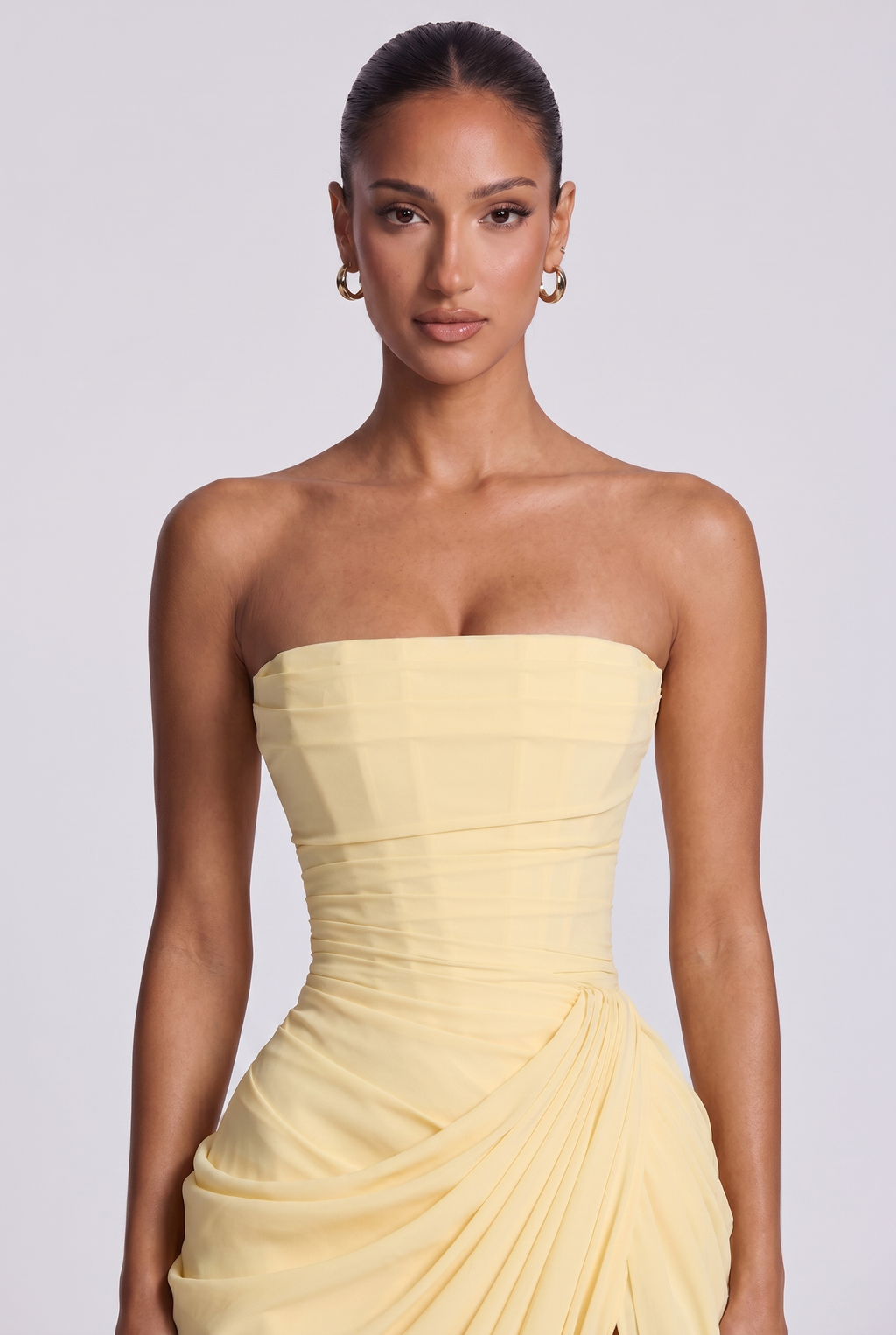 Vestido largo amarillo limón