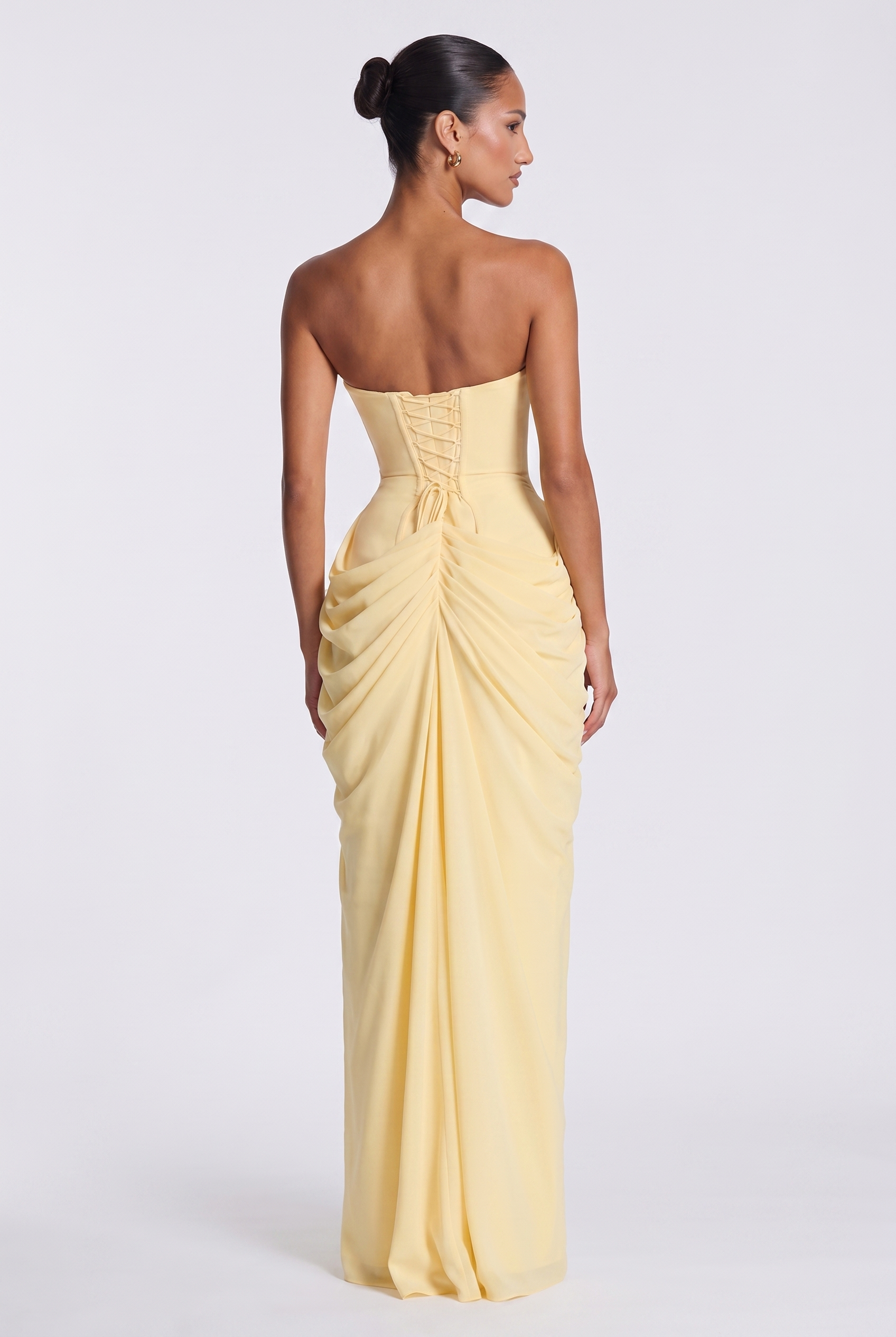 Vestido largo amarillo limón