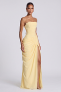 Vestido largo amarillo limón